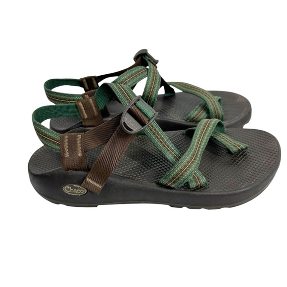 CHACO'S Men's Z Size 11 Green & Brown Strap Hiking Outdoors Waterproof Sandal - Picture 1 of 8